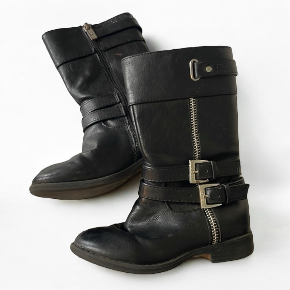 Kenneth Cole reaction black leather boots size 8.5